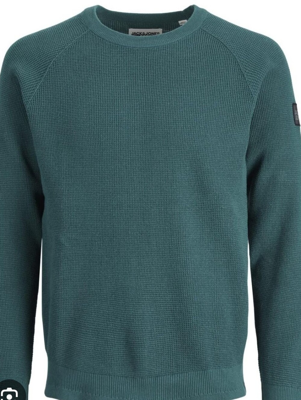 JACK & JONES Men's Textured Waffle-Knit Crewneck Sweater – Sage Green